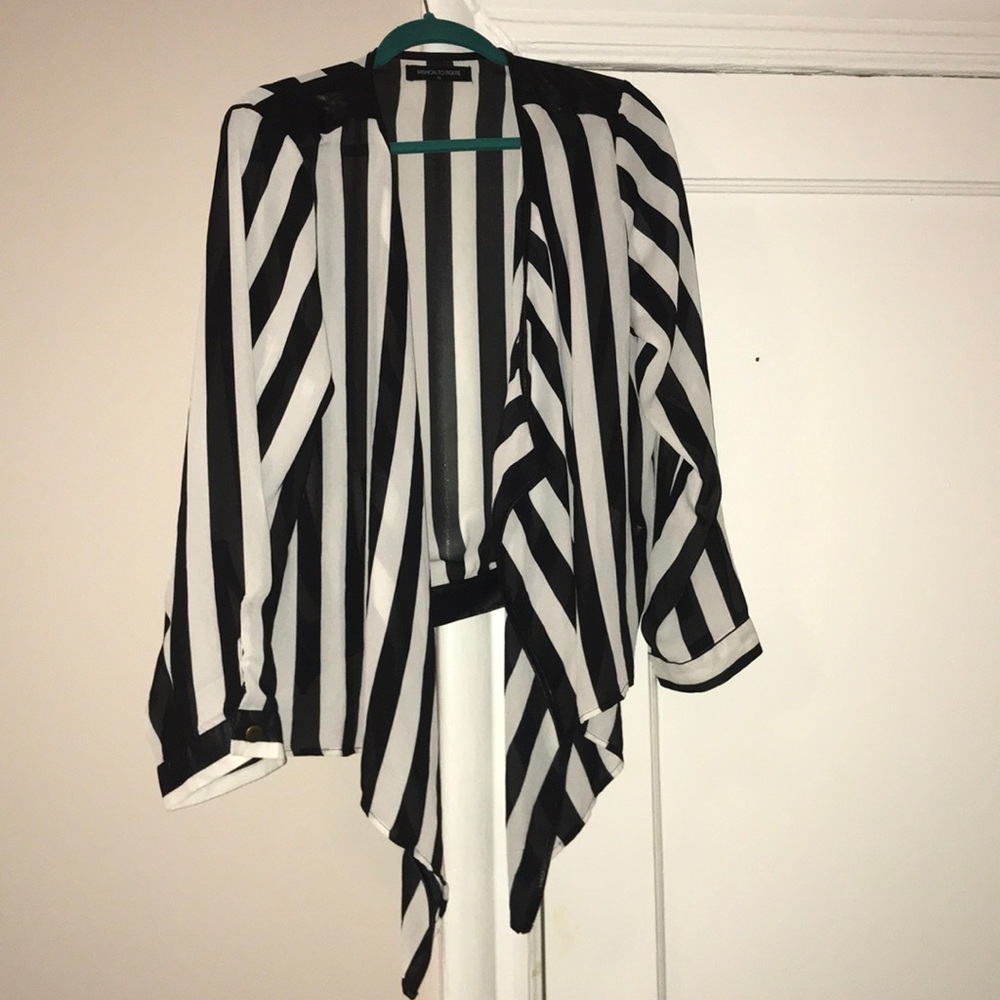 Black and White Blouse